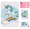 Abctay Laptop Protective Case Color Painted Smart Stay PU Cover single horned horse For iPad 5/6/7/8/9-iPad Pro9.7-iPad 9.7