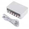 Wholesale for iPhone iPad Samsung white_US plug 5 Port USB QC 3.0 Quick Charger LCD Voltage Current Display