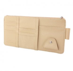 Wholesale with Mobile Phone Bag Beige Car Sun Visor Card Holder Glasses Clip