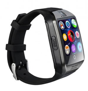 Wholesale Men Q18 With Touch Screen Big Battery Support TF Sim Card Camera for Android Phone Smartwatch black Bluetooth Smart Watch