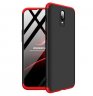 Abctay 3 in 1 360 Degree Non-slip Shockproof Full Protective Case Red black red_ONE PLUS 6T For ONE PLUS 6T