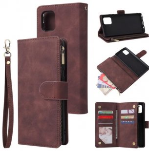 Wholesale Lite Case Smartphone Shell Wallet Design Zipper Closure Overall Protection Cellphone Cover 3 brown For Samsung NOTE 10