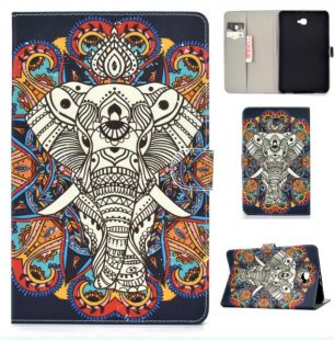 Wholesale PU Laptop Protective Case with Front Snap Color Painted Smart Stay Cover Fun elephant For Samsung T580