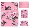 Abctay Laptop Protective Case Smart Stay Color Painted PU Cover with Front Snap Pink flower For iPad Pro 11