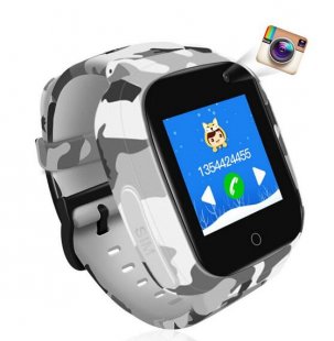 Wholesale Waterproof Baby Smartwatch Support SOS GPS Location Video Call camouflage_English Children Smart Watch Kids GPS 600mAh Battery 1.3inch Touch Screen