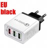 Wholesale 3 Port USB Hub Wall Charger Adapter black_European regulations 30W QC 3.0 Fast Quick Charger