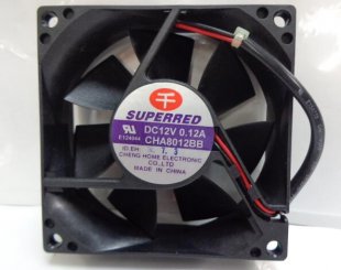 Wholesale SuperRed CHA8012BB 12V 0.12A 2wires Cooling Fan