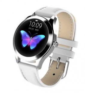 Wholesale Fitness Wristband Silver dial white strap IP68 Waterproof Smart Watch Lovely Women Bracelet Heart Rate Monitor Sleep Monitoring Smartwatch