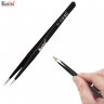 wholesale Black Anti-static High Precision Tweezers with Straight Head for Medical / Electronics Factory / Chemical Industry