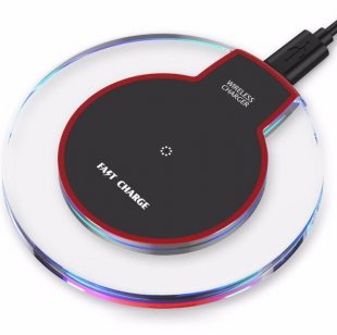 Wholesale for Apple Android HTC Black QI Standard Fashion Crystal Portable Fast Wireless Charger Charging Pad Stand