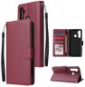 Wholesale Cellphone Cover Buckle Closure Cards Holder Wallet Design Stand Function PU Leather Smart Shell Overall Protection wine red For OPPO Realme 5 Rro