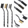 Wholesale 3pcs/set Mini Wire Brush Set Nylon Wire Brush Brass Wire Brush Stainless Steel Wire Brush for Cleaning Scrubbing