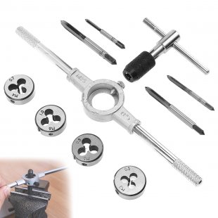 Wholesale 10pcs/Set Tap & Die Set NC Screw Thread Plugs Taps Alloy Steel Hand Screw Taps