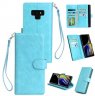 Abctay with 9 Card Slot Lanyard Bracket Buckle blue For Samsung Note 9 PU Full Protective Cover