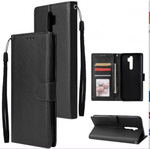 Abctay Cellphone Shell PU Leather Mobile Phone Cover Stand Available Anti-drop Elegant Smartphone Case Black For Oppo A9 2020/Reno 2Z