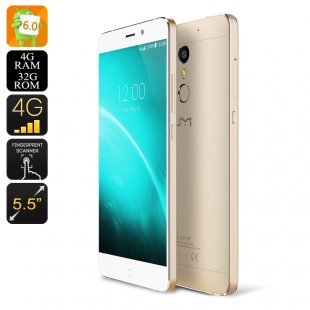 UMI Super Android Smartphone - 64 BIT Octa Core CPU, 4GB RAM, 4G Dual SIM, Android 6.0, 256GB SD Slot, Quick Charge (Gold)