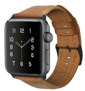 Wholesale for Apple Watch Series 3 /2 / 1 42mm/38mm 42mm yellow brown Retro Vintage Leather Strap Replacement Watchband