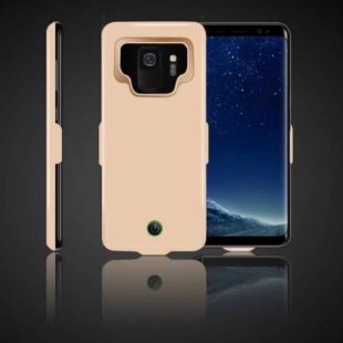 Wholesale for Samsung Galaxy S9/S9Plus Golden Portable High Capacity External Charging Case 7000mAh Extended Battery Protective Case